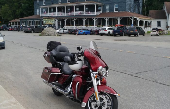 2017 Harley Davidson Ultra Limited parked in front of the Adirondack Motel in Long Lake, NY