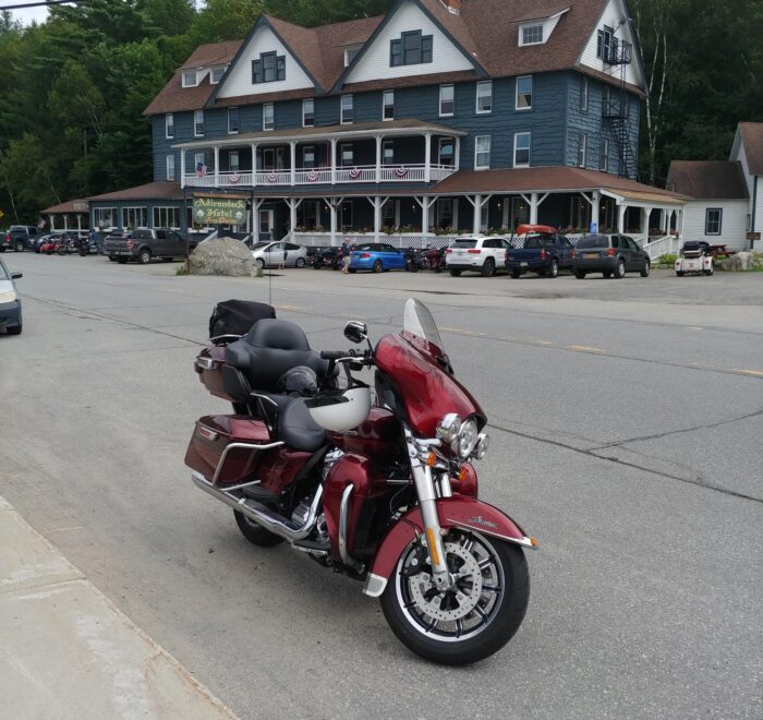 2017 Harley Davidson Ultra Limited parked in front of the Adirondack Motel in Long Lake, NY