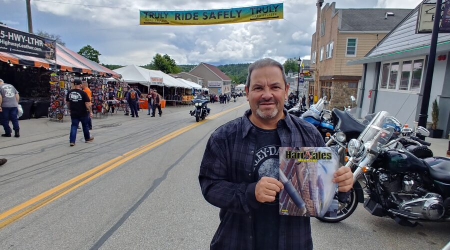 Attorney Steve Kantor stands on Lakeside Avenue in Weirs Beach during Laconia Bike Week 2023